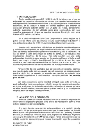 CEIP CLARA CAMPOAMOR

1. INTRODUCCIÓN:
Según establece el nuevo RD 132/2010, de 12 de febrero, por el que se
establecen lo...