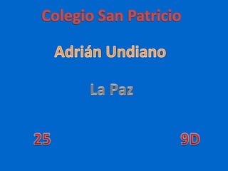 Colegio San Patricio AdriánUndiano La Paz 25                                9D 