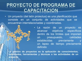 Proyecto de programa de capacitacion | PPTX