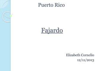 Puerto Rico
Fajardo
Elizabeth Cornelio
12/11/2013
 