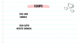 EQUIPO
CELIA LIZETH
ROSETTE CHONCOA
ITZEL LARA
CARRILLO
 