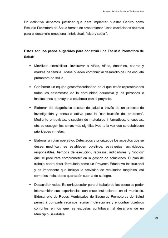 Ejemplo De Proyecto De Salud Proyecto de salud escolar 014 015