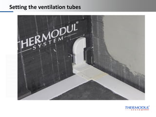 Platzhalter
Dies ist ein
Platzhaltertext für
Ihren eigenen Text.
Dieser Text soll nur
demonstrieren, wie Ihr
eigener Text
dargestellt wird, wenn
Sie den Platzhaltertext
ersetzen.
Thermodul
Technology
(manufacturing
machines)
Setting the ventilation tubes
Building with Thermodul
wall elements
 