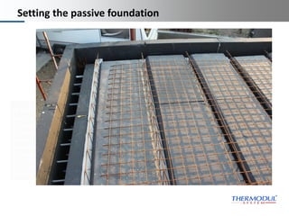 Platzhalter
Dies ist ein
Platzhaltertext für
Ihren eigenen Text.
Dieser Text soll nur
demonstrieren, wie Ihr
eigener Text
dargestellt wird, wenn
Sie den Platzhaltertext
ersetzen.
Thermodul
Technology
(manufacturing
machines)
Setting the passive foundation
Building with Thermodul
wall elements
 