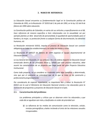 Proyecto de sexualidad ineba 2011