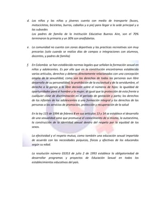 Proyecto de sexualidad ineba 2011