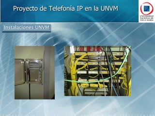 Proyecto de Telefonía IP en la UNVMServicios Avanzados (II)UNVM: Servicios Avanzados pensados a FuturoConsulta a Base de Datos de SistemasVía telefónica con respuesta automatizadavía sintetizador de vozEj. Sistema Académico Empleo de Tarjetas de llamada prepagaspara usuarios de la red de telefonía IP. (UsoPersonal)