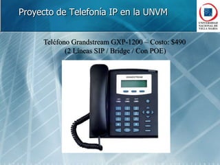 Proyecto de Red de Voz sobre IPRed de Interconexión Universitaria