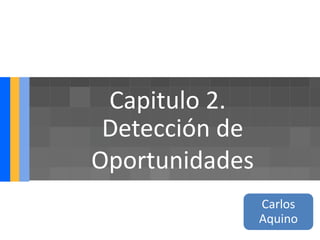 Capitulo 2.
 Detección de
Oportunidades
                Carlos
                Aquino
 