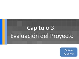 Capitulo 3.
Evaluación del Proyecto

                   María
                   Álvarez
 