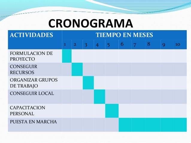 Cronograma Para Un Proyecto De Vida