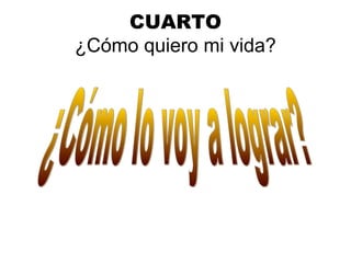 CUARTO
¿Cómo quiero mi vida?
 