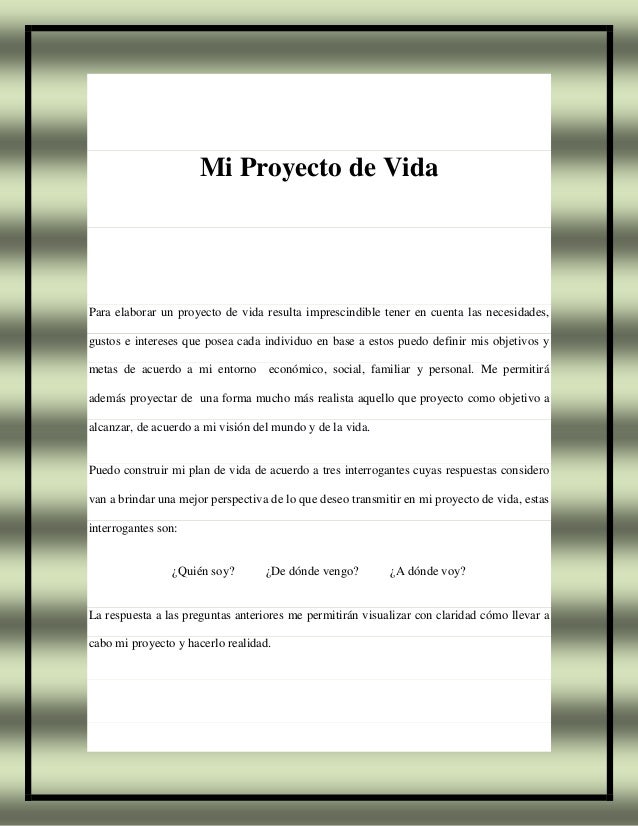 proyecto de vida manuel proyecto de vida