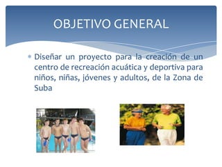 OBJETIVOS ESPECÍFICOS


 Realizar el estudio técnico para determinar la operatividad del
  proyecto.
 Realizar estudio financiero para determinar el uso eficiente de
  los recursos.
 Que los beneficiarios mejoren la calidad de vida, mediante la
  sana recreación.
 Viabilizar su impacto ambiental al menor costo posible.
 Diseñar indicadores que permitan el control del desarrollo del
  proyecto.
 