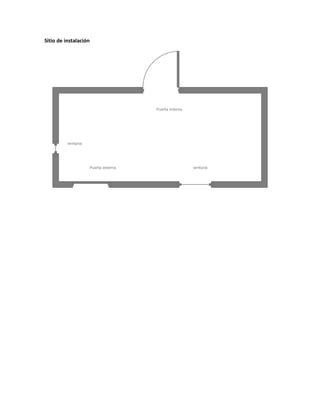Sitio de instalación 
Puerta internaPuerta externaventanaventana  