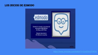 Los inicios de Edmodo
https://www.youtube.com/watch?v=UxGi3m2FNDQ
 