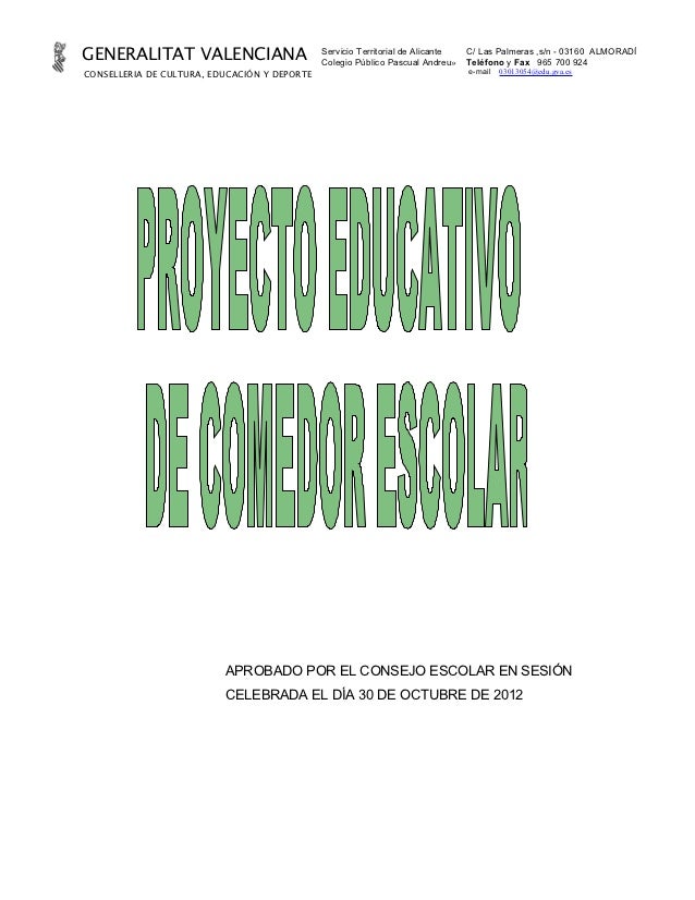 Proyecto educativo de comedor Proyecto educativo de comedor