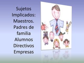 Sujetos Implicados:Maestros.Padres de familiaAlumnosDirectivosEmpresas