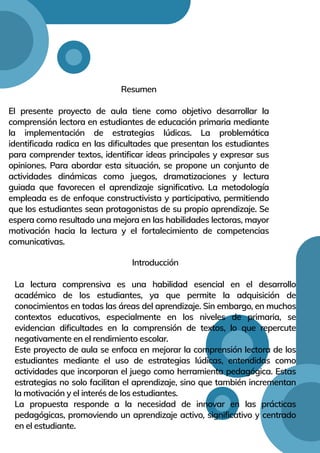 Fomentando la Comprensión Lectora en Primaria con Estrategias Lúdicas | PDF