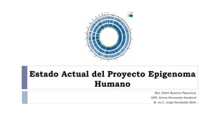 Estado Actual del Proyecto Epigenoma
Humano
Biol. Helen Ramírez Plascencia
QFB. Arturo Hernández Sandoval
M. en C. Jorge Hernández Bello
 