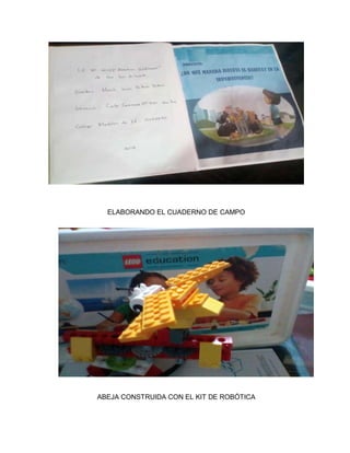 ELABORANDO EL CUADERNO DE CAMPO
ABEJA CONSTRUIDA CON EL KIT DE ROBÓTICA
 