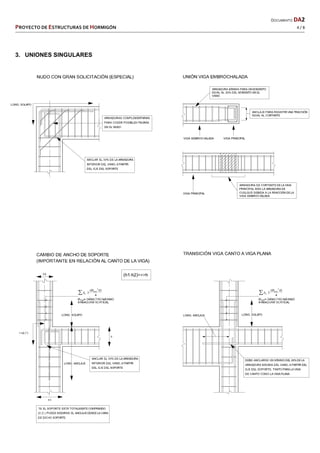   DOCUMENTO DA2 
PROYECTO DE ESTRUCTURAS DE HORMIGÓN   4 / 8 
 
3. UNIONES SINGULARES
 