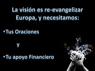 Comenzar un plan de visitas y contactar el mayor número posible de iglesias para encuestar y entrevistar a sus líderes, con el objetivo de documentar su experiencia y sus desafíos.