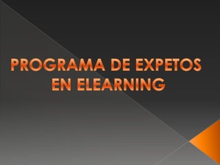 PROGRAMA DE EXPETOS  EN ELEARNING 