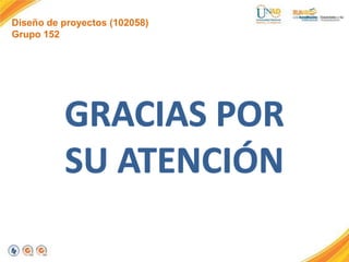 Diseño de proyectos (102058)
Grupo 152
 