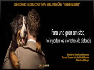 UNIDAD EDUCATIVA BILINGÜE “GENESIS”
Nombre: Estefanía Guevara
Curso: Tercer Año de Bachillerato
Químico Biólogo
2012–2013
 
