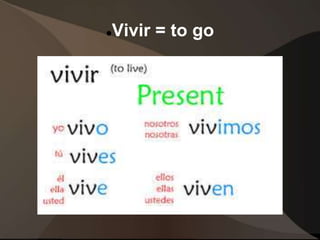 Vivir = to go
 