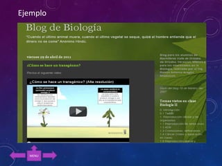 Ejemplo
MENU
 