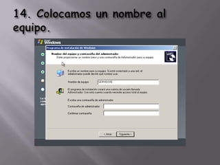14. Colocamos un nombre al equipo.