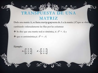 Matriz Real Proyecto final de algebra lineal | PPTX