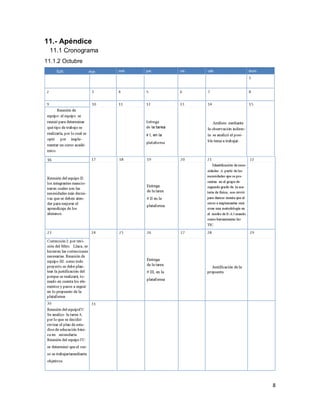 8
11.- Apéndice
11.1 Cronograma
11.1.2 Octubre
 