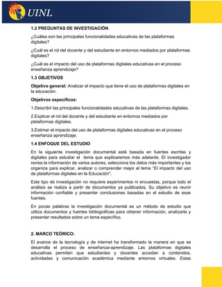 PROYECTO FINAL DEM INVEST.“El impacto del uso de plataformas digitales ...