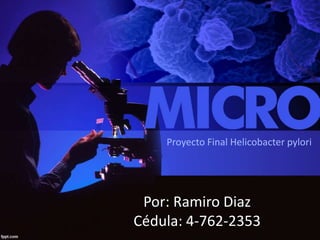 Proyecto Final Helicobacter pylori 
Por: Ramiro Diaz 
Cédula: 4-762-2353 
 