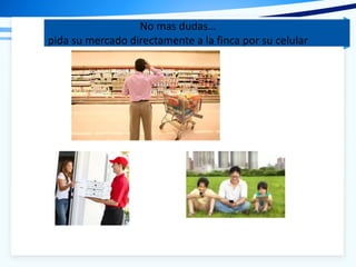 No mas dudas…
pida su mercado directamente a la finca por su celular
 