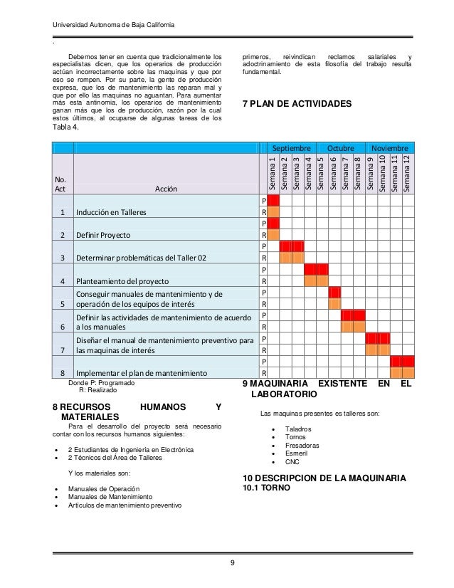 Mantenimiento Preventivo a Fresadoras y torno