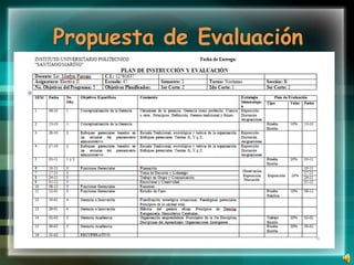 Propuesta de Evaluación
 