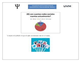 La mayoría de la población a la que se le aplico este instrumento tiene de 2 a 3 cuentas,
 