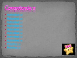  Actividad 49
 Actividad 50
 Actividad 51
 Actividad 52
 Actividad 53
 Actividad 54
 Actividad 55
 Actividad 56
 Práctica 23
 Práctica 24
 