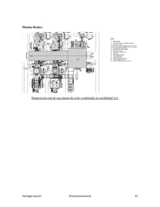 Santiago Gascón Dimensionamiento 53
Plantas Reales:
Disposición real de una planta de ciclo combinado en modalidad 2x1.
 