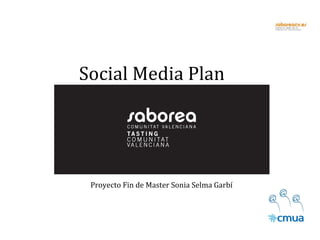 Social Media Plan
Proyecto Fin de Master Sonia Selma Garbí
 