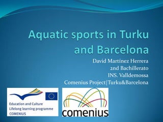 David Martínez Herrera
2nd Bachillerato
INS. Valldemossa
Comenius Project|Turku&Barcelona

 