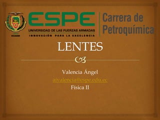 Valencia Ángel
aivalencia@espe.edu.ec
Física II
 