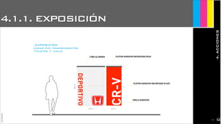 JoanEstornell
_PLOTER ADHESIVO RECORTADO PLATA
_VINILO ADHESIVO
_PLOTER ADHESIVO RECORTADO ROJO_TUBO ALUMINIO
120 cm 60 cm
180cm
DEPORTIVO
CR-V
_EXPOSICIÓN
lonas pvc transparentes
+ploter + vinilo
4.1.1. EXPOSICIÓN
4.ACCIONES
2111
 