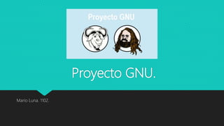 Proyecto GNU.
Mario Luna. 1102.
 