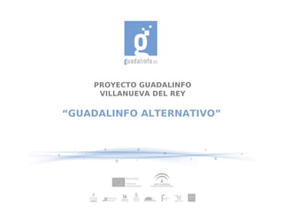 PROYECTO GUADALINFO
     VILLANUEVA DEL REY

“GUADALINFO ALTERNATIVO”
 