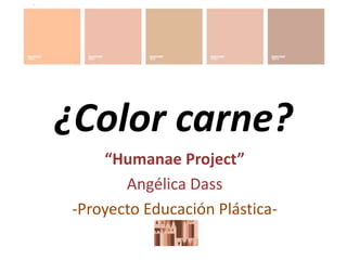 ¿Color carne?
“Humanae Project”
Angélica Dass
-Proyecto Educación Plástica-
 